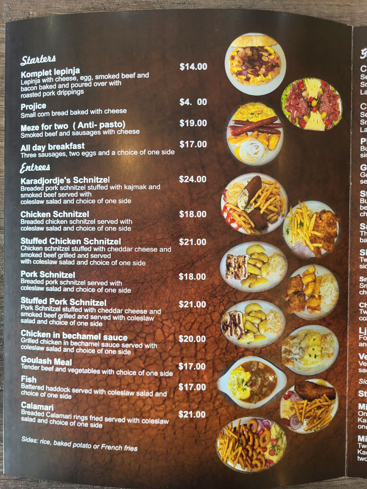 Kafanica Menu Pg1